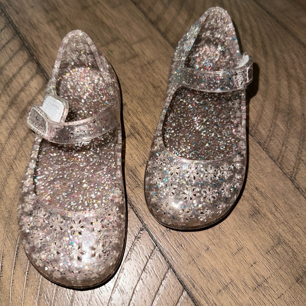 Babygirl jelly silver sparkle sandals size 6